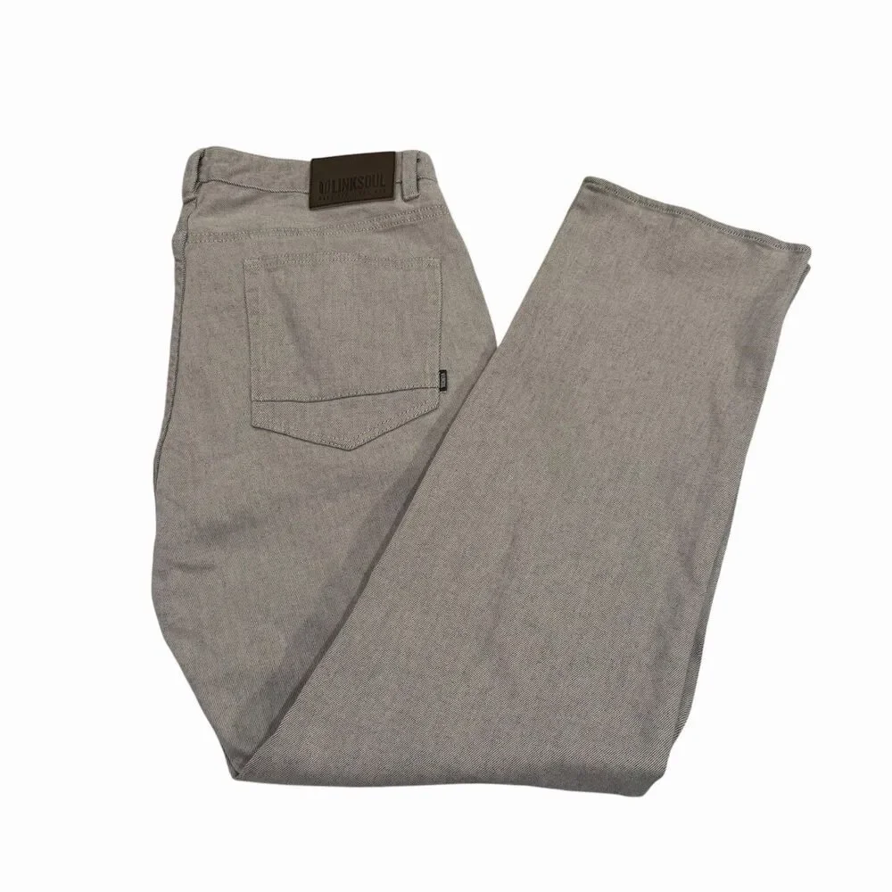 Link Soul Jeans Mens Golf Pants 36 Regular Straight Gray Denim Casual LS676 - Picture 3 of 11